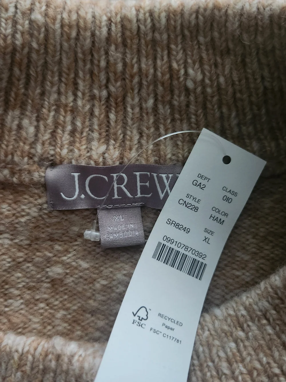 NWT J.Crew Oversized Cardigan Sweater XL Oatmeal Merino Wool Alpaca Blend